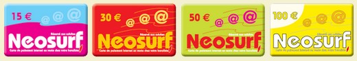 Carte prépayée NEOSURF Carte prépayée NEOSURF