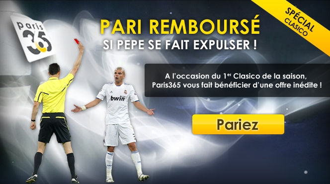 Pari gratuit sur Paris365 si Pepe expulsé Pari gratuit sur Paris365 si Pepe expulsé