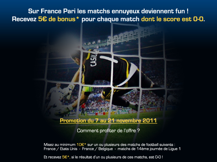 France-Etats-Unis : 5€ de gains en plus si match nul France-Etats-Unis : 5€ de gains en plus si match nul