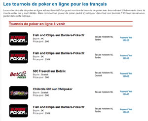 Calendrier des tournois de poker en France Calendrier des tournois de poker en France