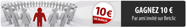 Bonus de parrainage de 10€ sur Betclic Bonus de parrainage de 10€ sur Betclic