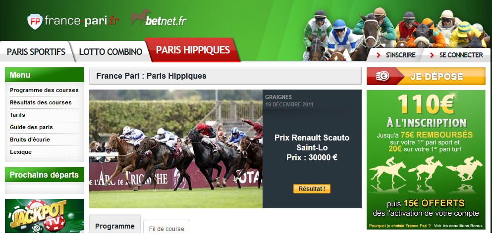 5€ de paris hippiques offerts sur France-pari.fr 5€ de paris hippiques offerts sur France-pari.fr