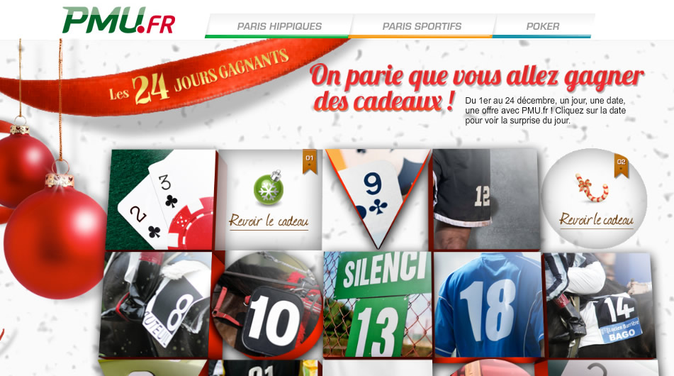 Calendrier de Cadeaux sur Pmu.fr Calendrier de Cadeaux sur Pmu.fr