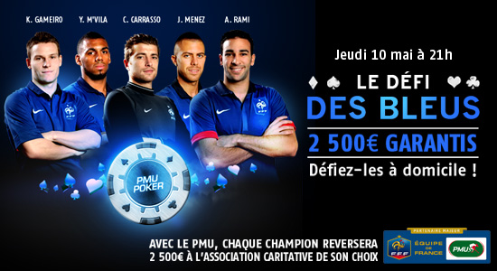 Jouez contre les bleus sur PMU Poker Jouez contre les bleus sur PMU Poker