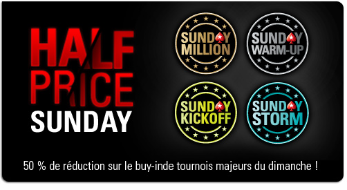 Buy-in réduit de moitié sur PokerStars.be le dimanche 17 juin 2012 Buy-in réduit de moitié sur PokerStars.be le dimanche 17 juin 2012